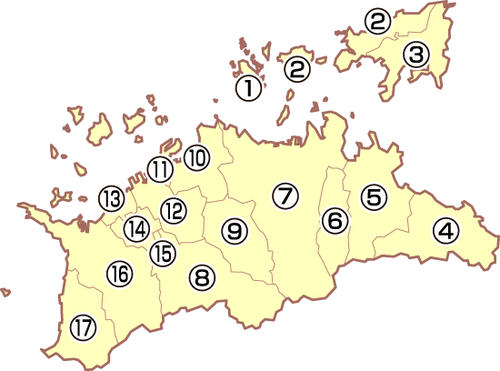 香川県の地図