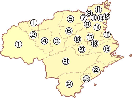 徳島県の地図