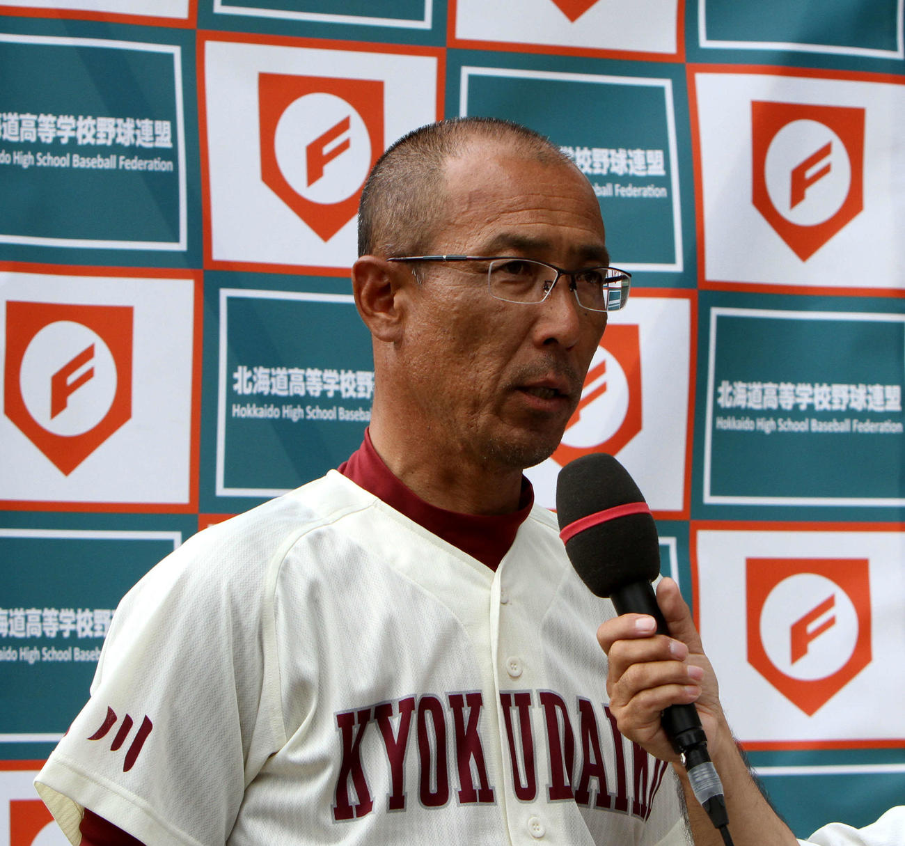 旭川大高・端場監督（2019年7月20日撮影）