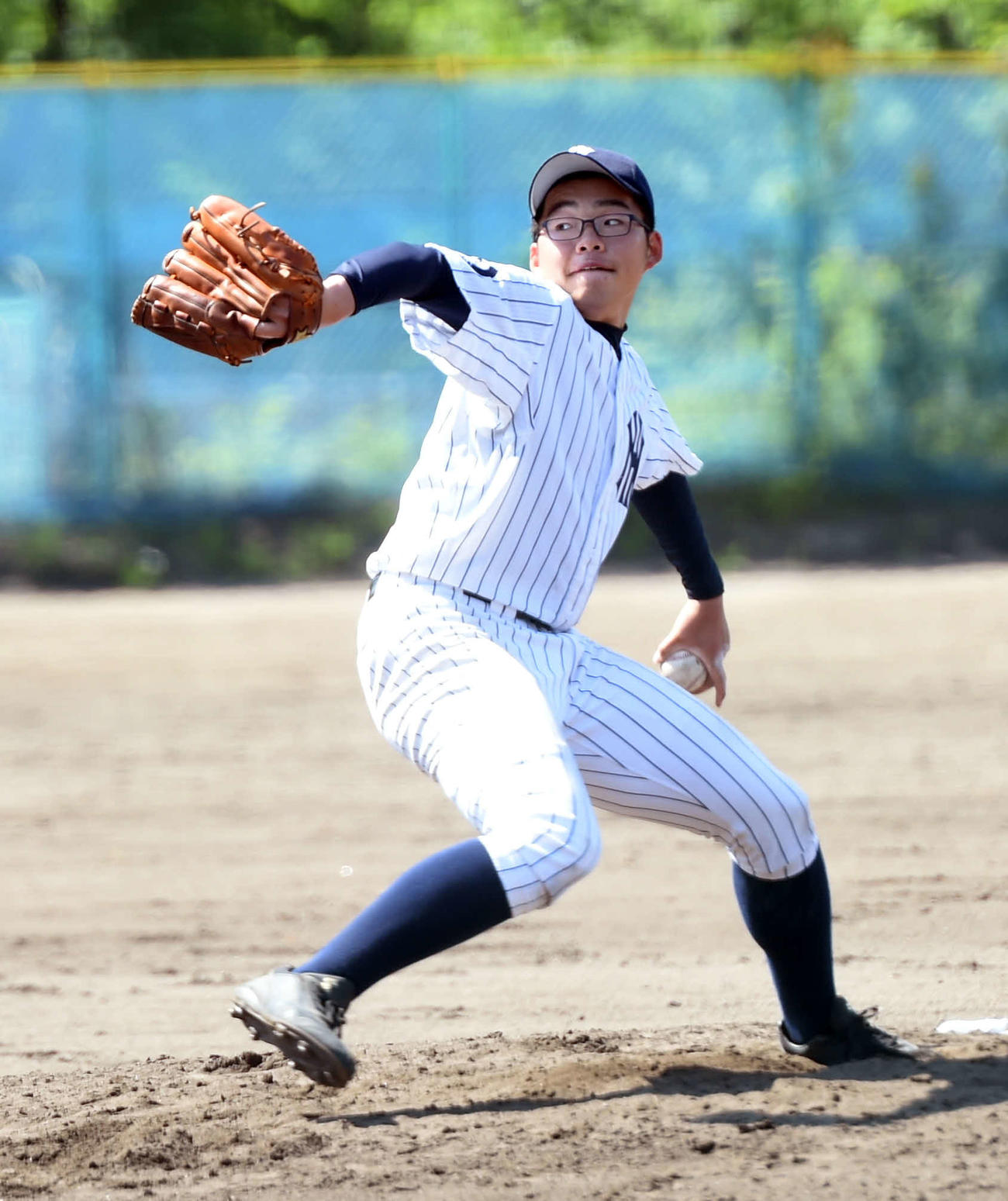 八戸西対八戸工大一　2失点完投した八戸西・山田（撮影・相沢孔志）