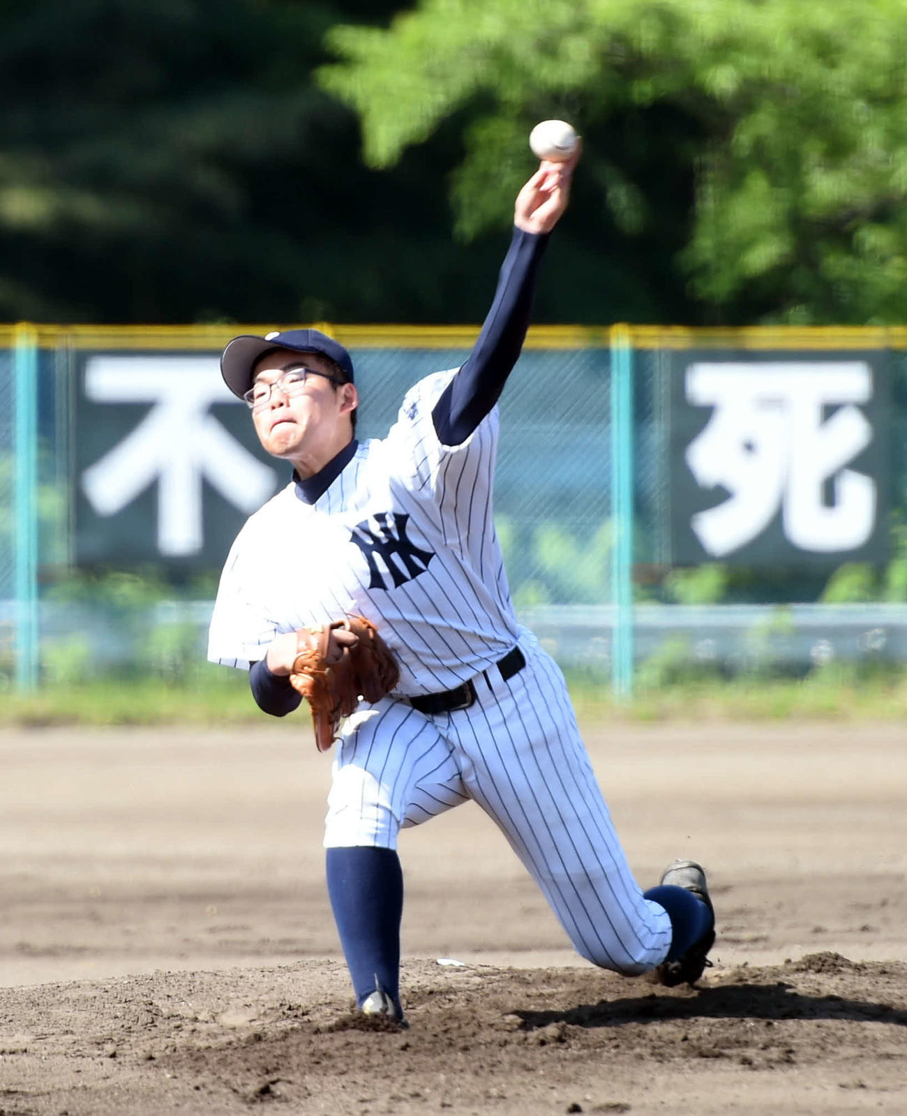 八戸西対八戸工大一　2失点完投した八戸西・山田（撮影・相沢孔志）