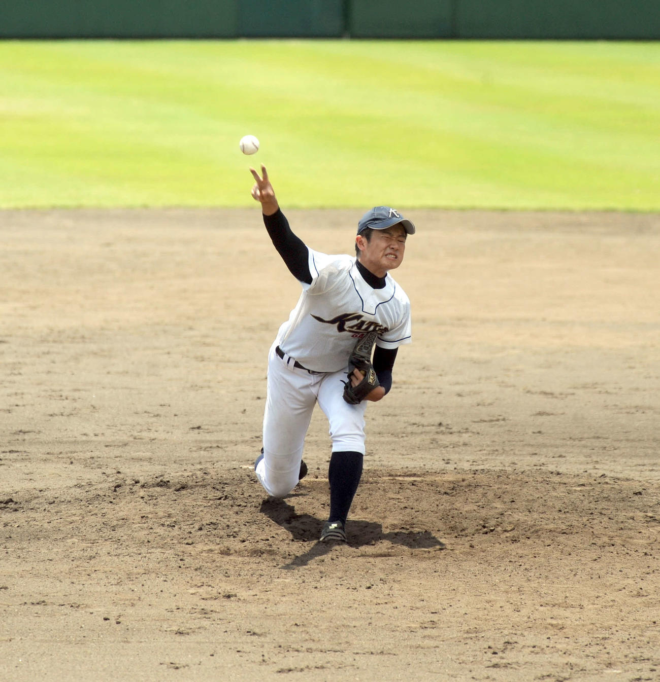 自己最速143キロを計測するなど、3回無失点と好投した加藤学園の肥沼