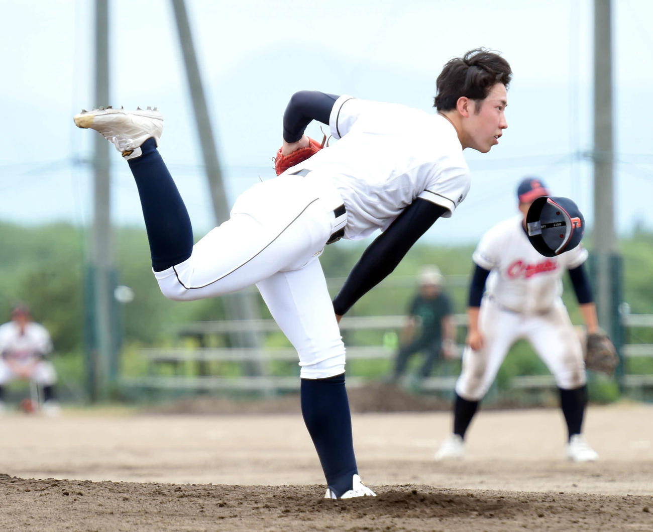 聖和学園対大崎中央　2回を無失点に抑えた大崎中央・氏家（撮影・相沢孔志）