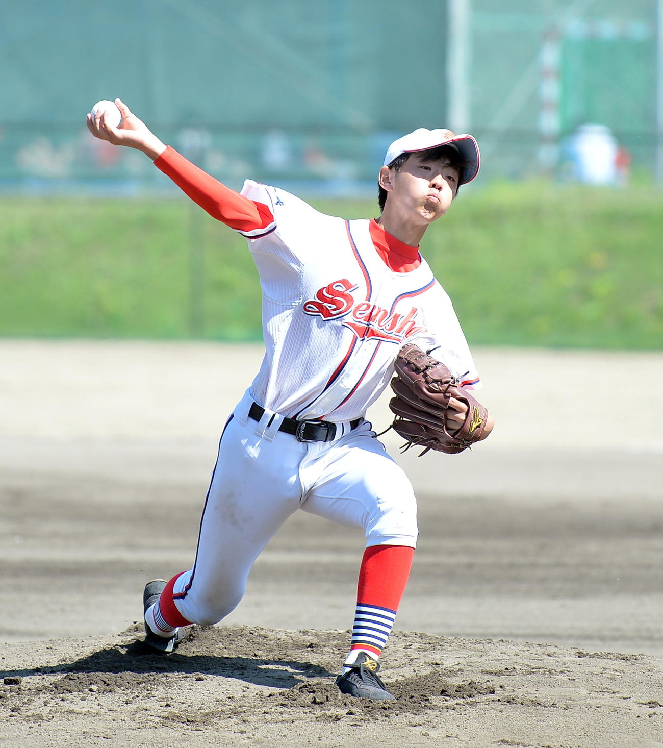 夏全勝を誓う仙台商エース高橋堅（撮影・鎌田直秀）