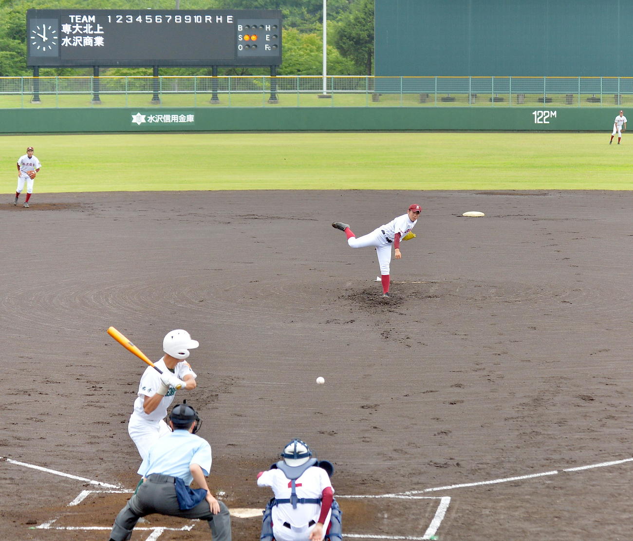 専大北上対水沢商　代替大会が開幕した岩手県大会（撮影・鎌田直秀）