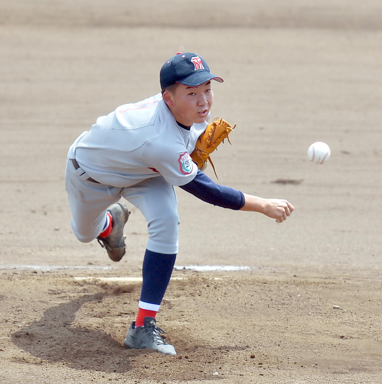 黒沢尻北対水沢工　先発登板した水沢工・高橋知（撮影・鎌田直秀）