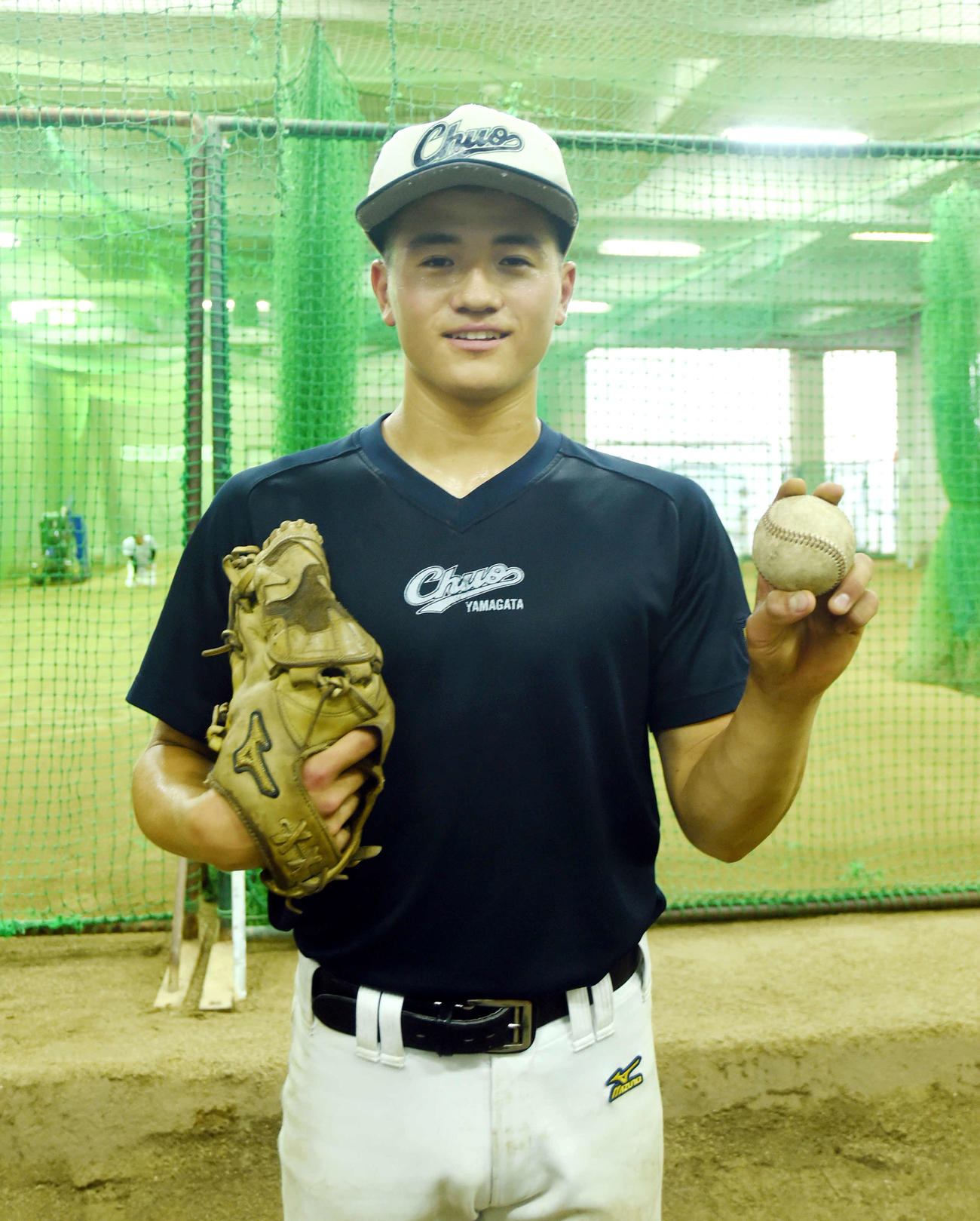 山形代替大会優勝を狙う山形中央・太田（撮影・相沢孔志）