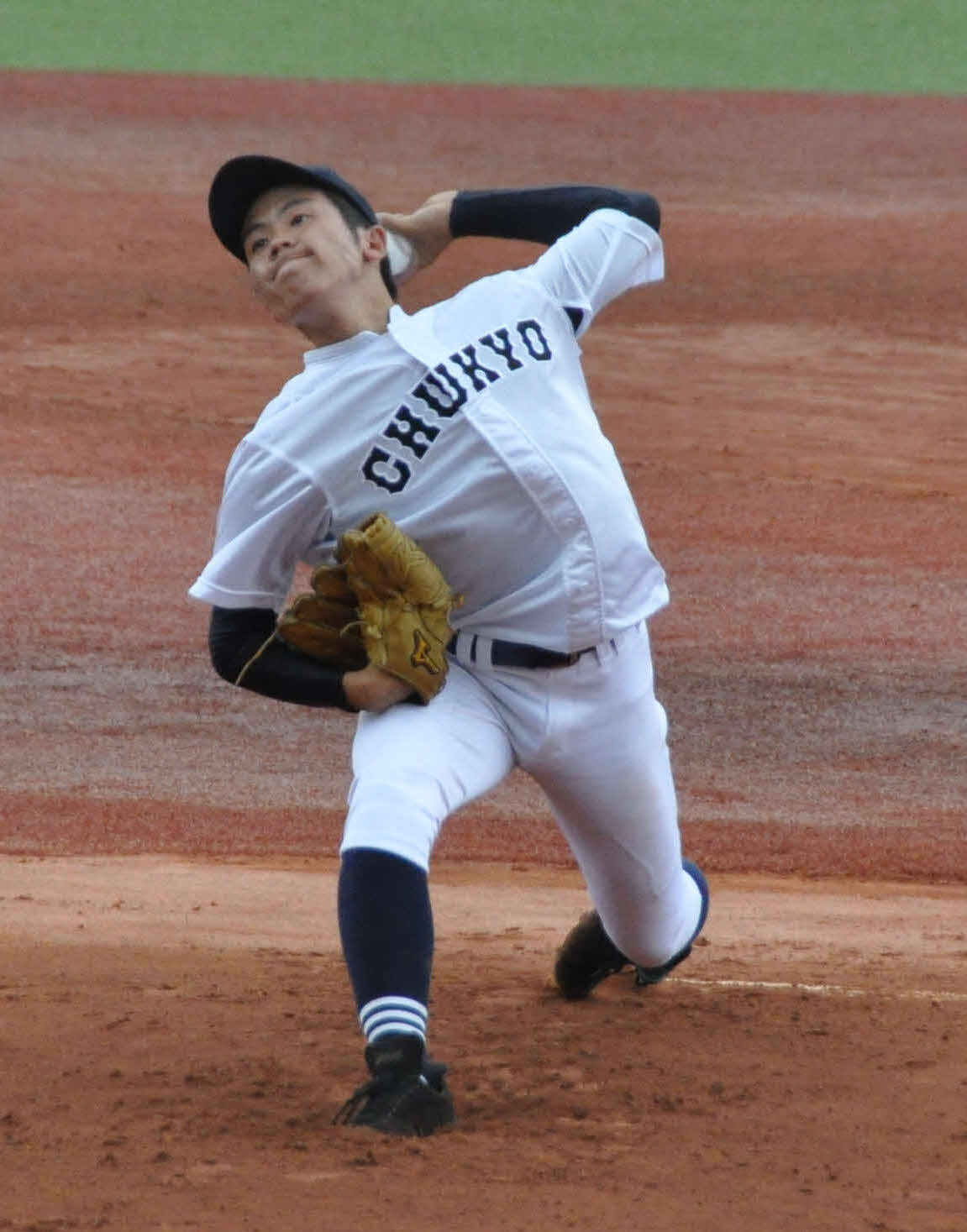 名南工戦に先発した中京大中京・奥村は6回無失点の好投（撮影・石橋隆雄）