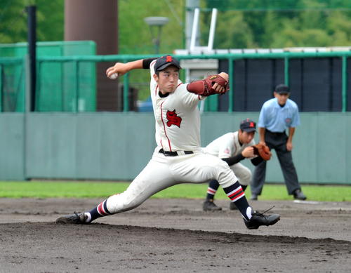 2020夏季静岡県高校野球大会　1回戦　静岡市立対常葉大橘　1失点完投した静岡市立・望月大星