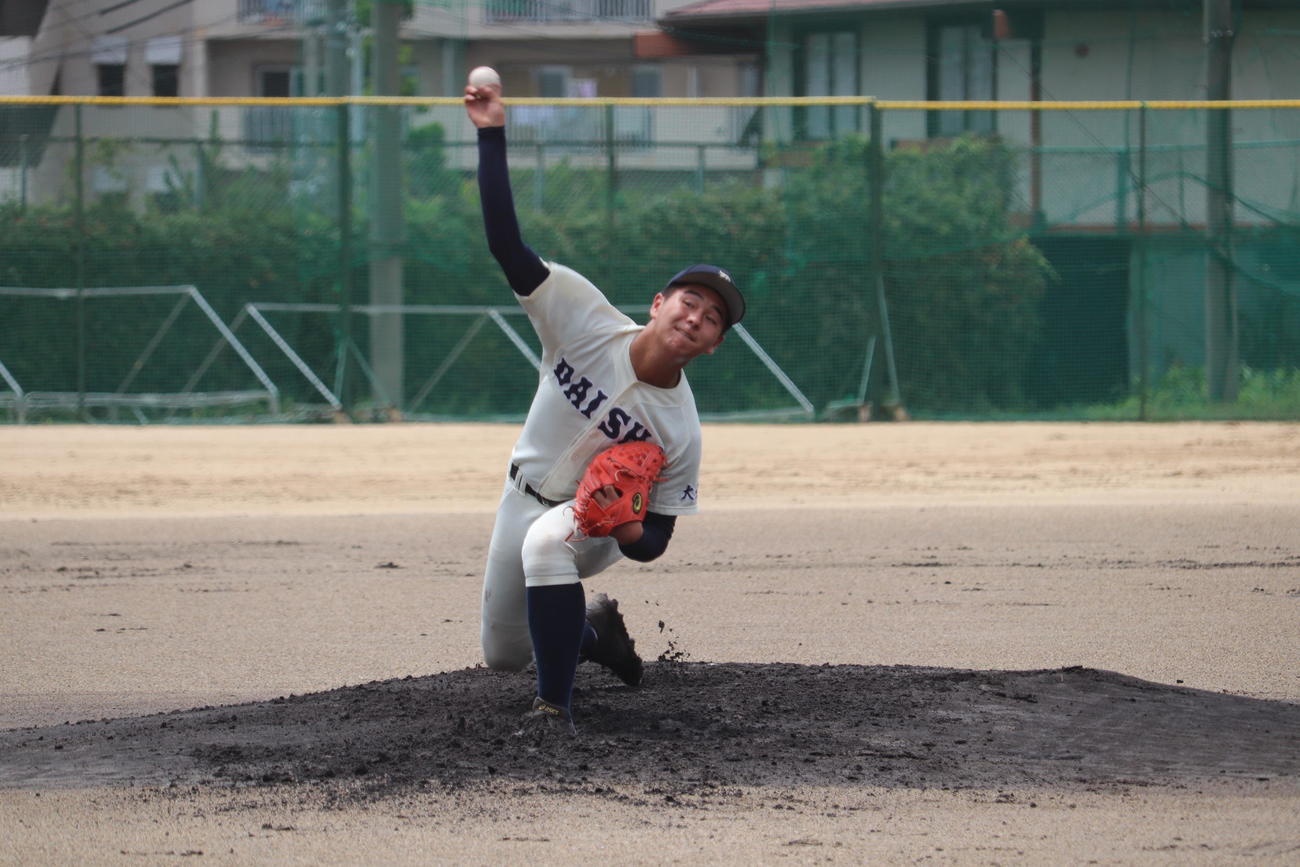 明石商との練習試合に先発した大分商・川瀬