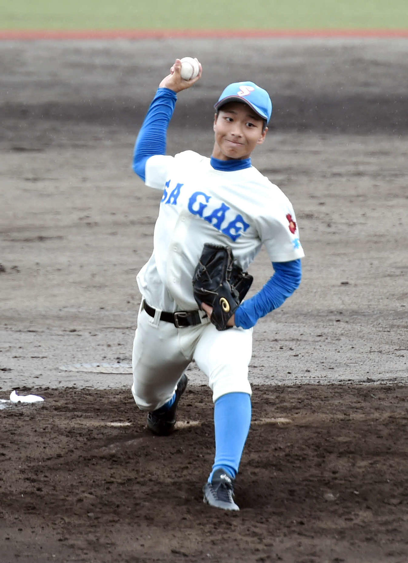 寒河江対天童　1安打完封した寒河江・笹原（撮影・相沢孔志）