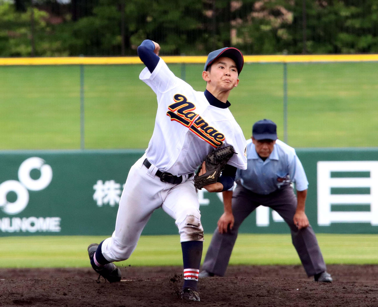力投する大野農・七飯・八雲のエース近藤（撮影・永野高輔）