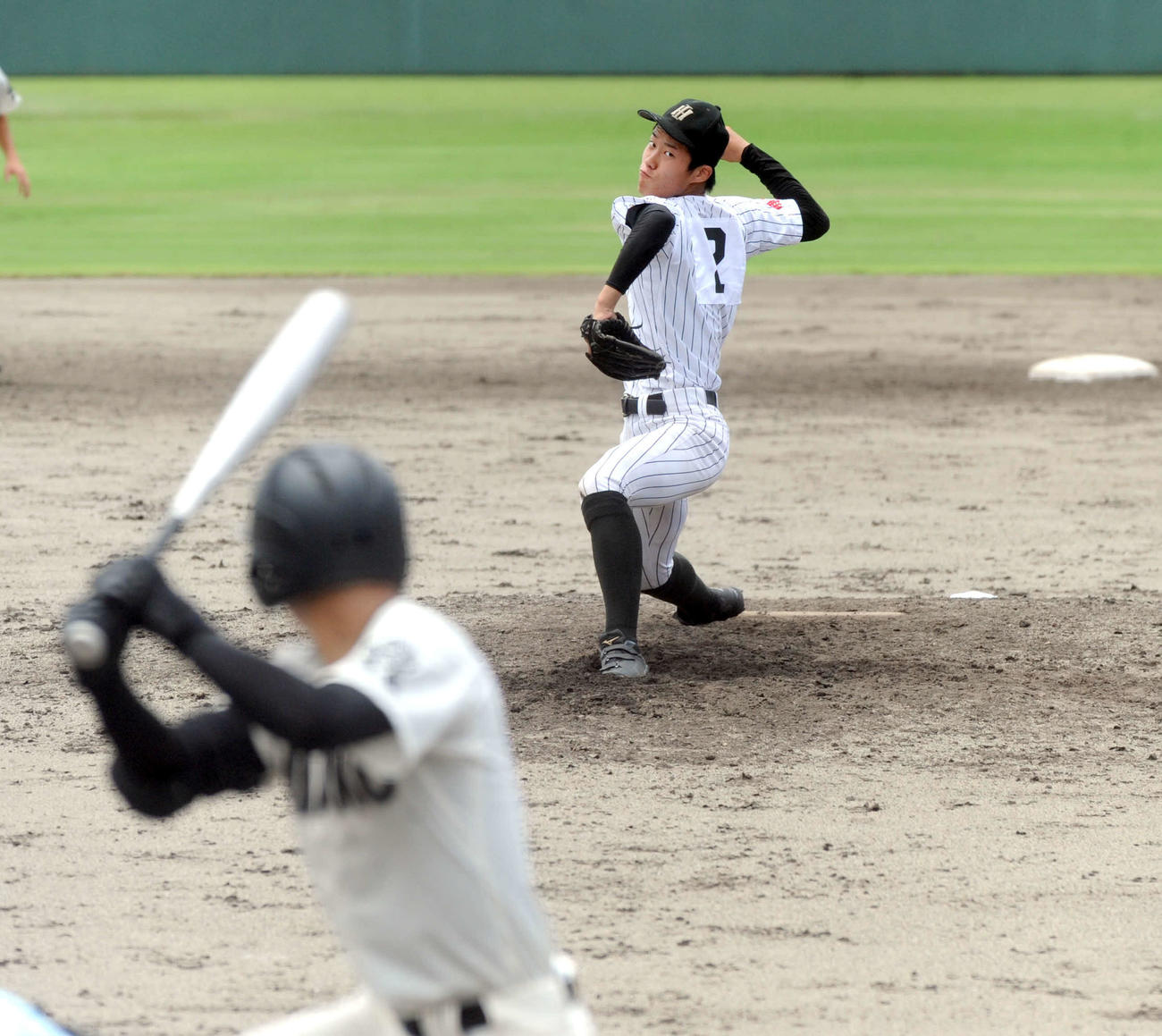 5回から登板し、最速143キロを計測した磐田東・二俣