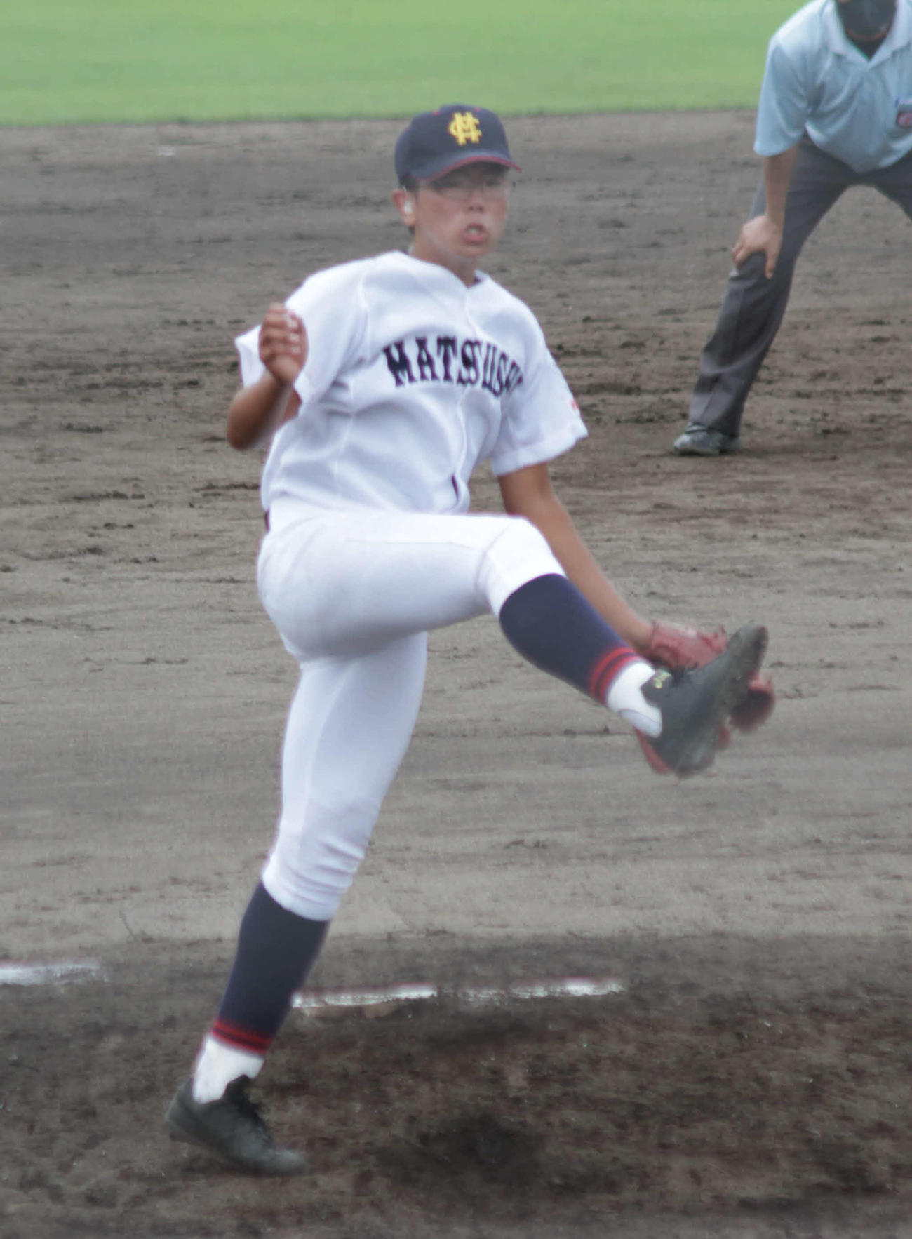 松阪商・松山は三振を奪い豪快なフィニッシュを見せる