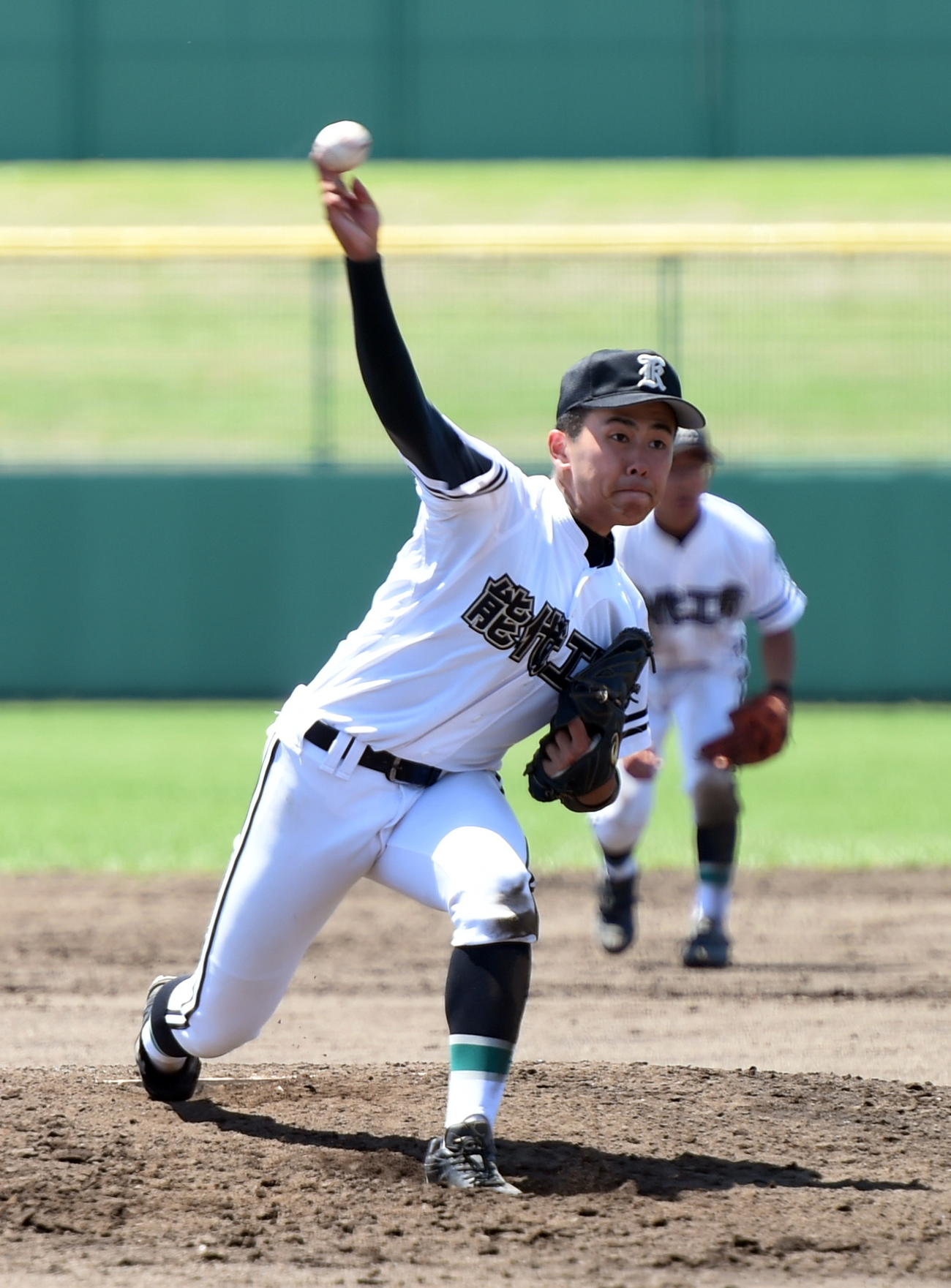 花輪対能代工　2試合連続で完投した能代工・相原舞（撮影・山田愛斗）