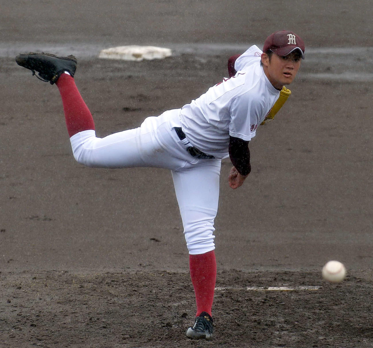 久慈対水沢商　先発した水沢商・千田大（撮影・佐藤究）　