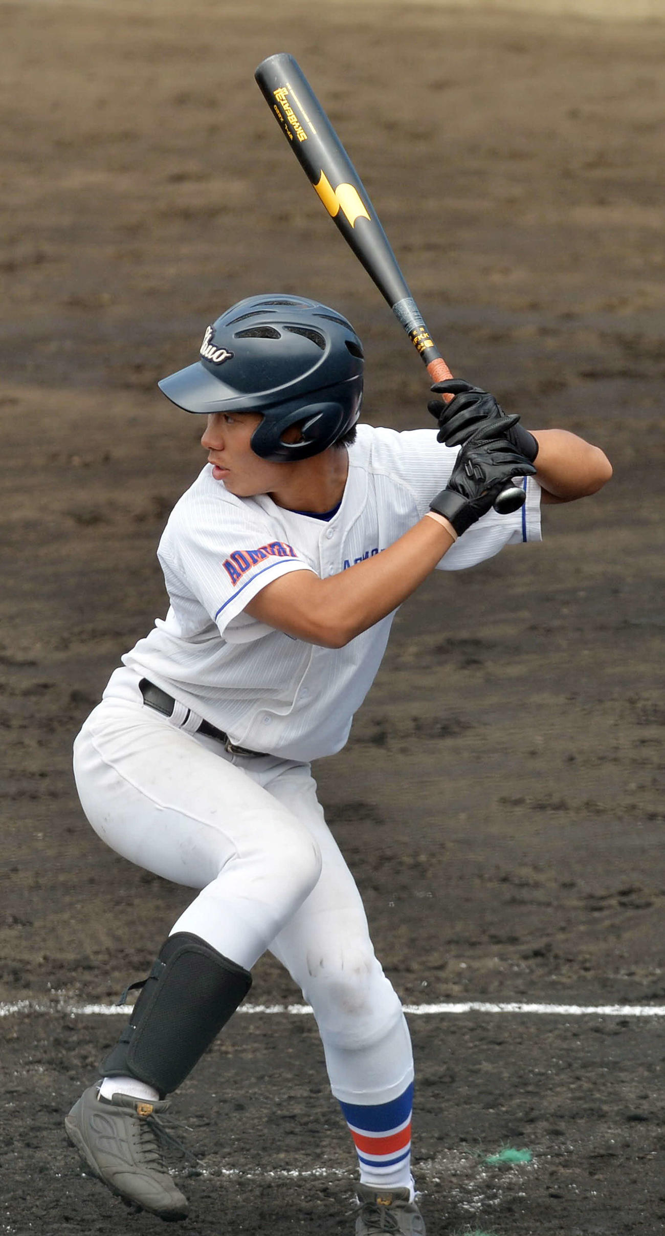 五所川原農林対青森中央　2回裏青森中央1死二塁、打席で構える横山寛
