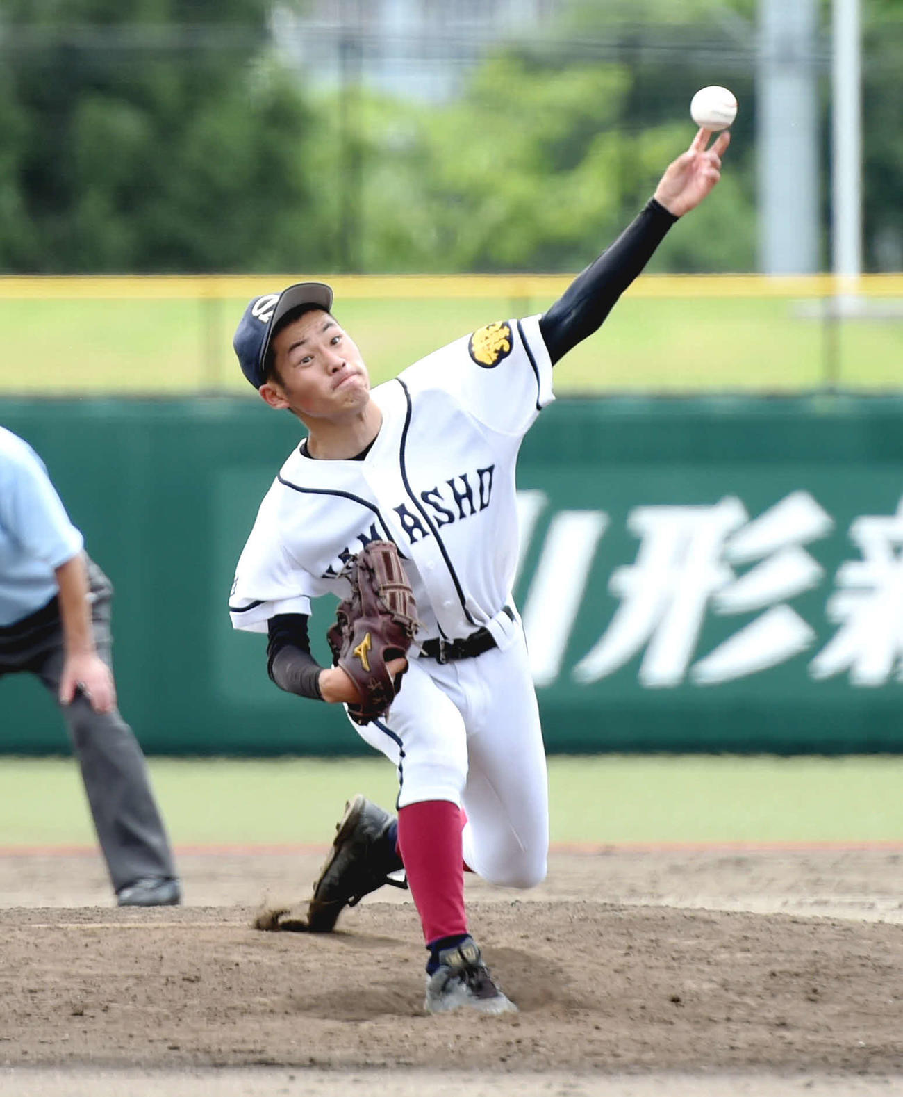 山形商対山本学園　6安打完封した山形商・公平（撮影・相沢孔志）