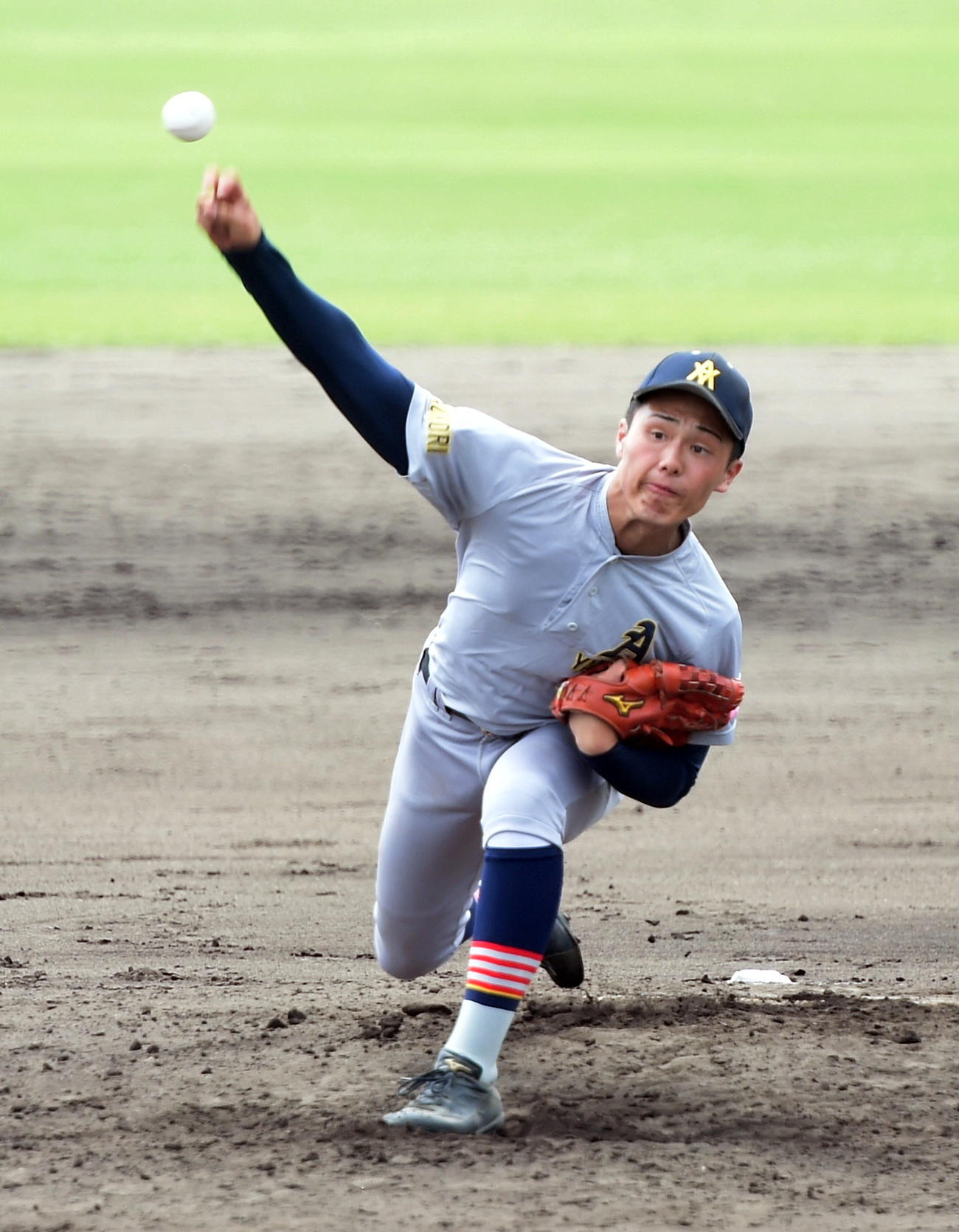 青森山田対五所川原商　3回を無安打で救援した青森山田・藤森（撮影・山田愛斗）