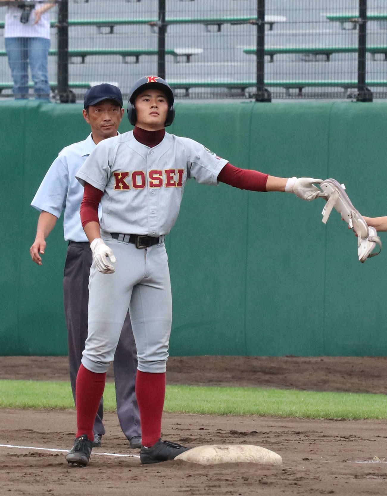 札幌光星対札幌清田　4回表札幌光星2死満塁、決勝の右前適時打を放った若林（撮影・浅水友輝）