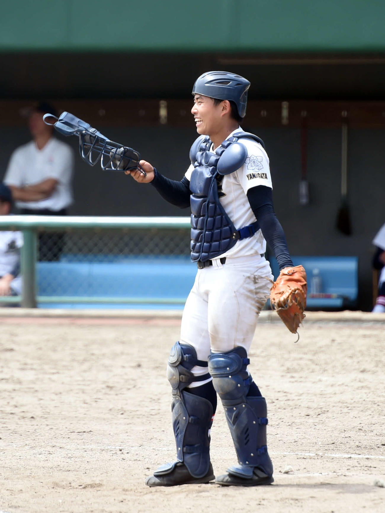 酒田南対羽黒　笑顔で指示を出す羽黒・本田（撮影・相沢孔志）