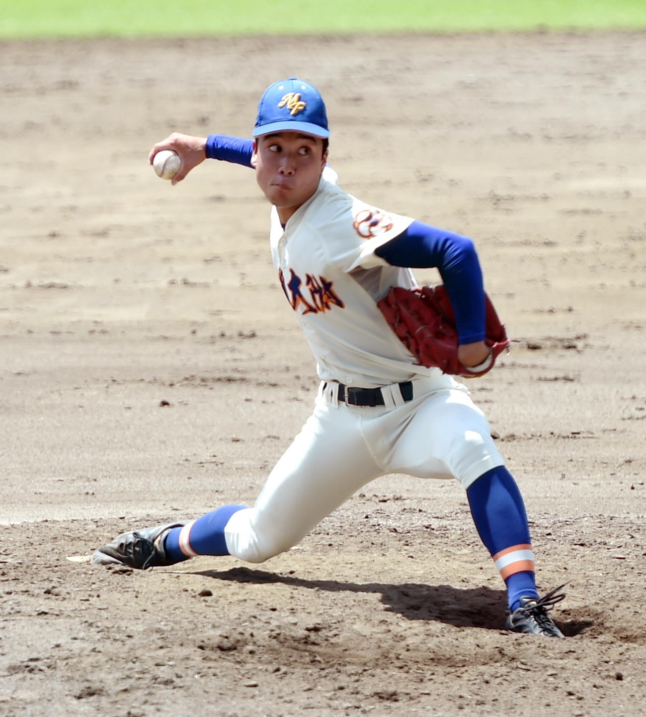 花巻東対盛岡大付　2番手で無失点救援した盛岡大付・大久保（撮影・山田愛斗）