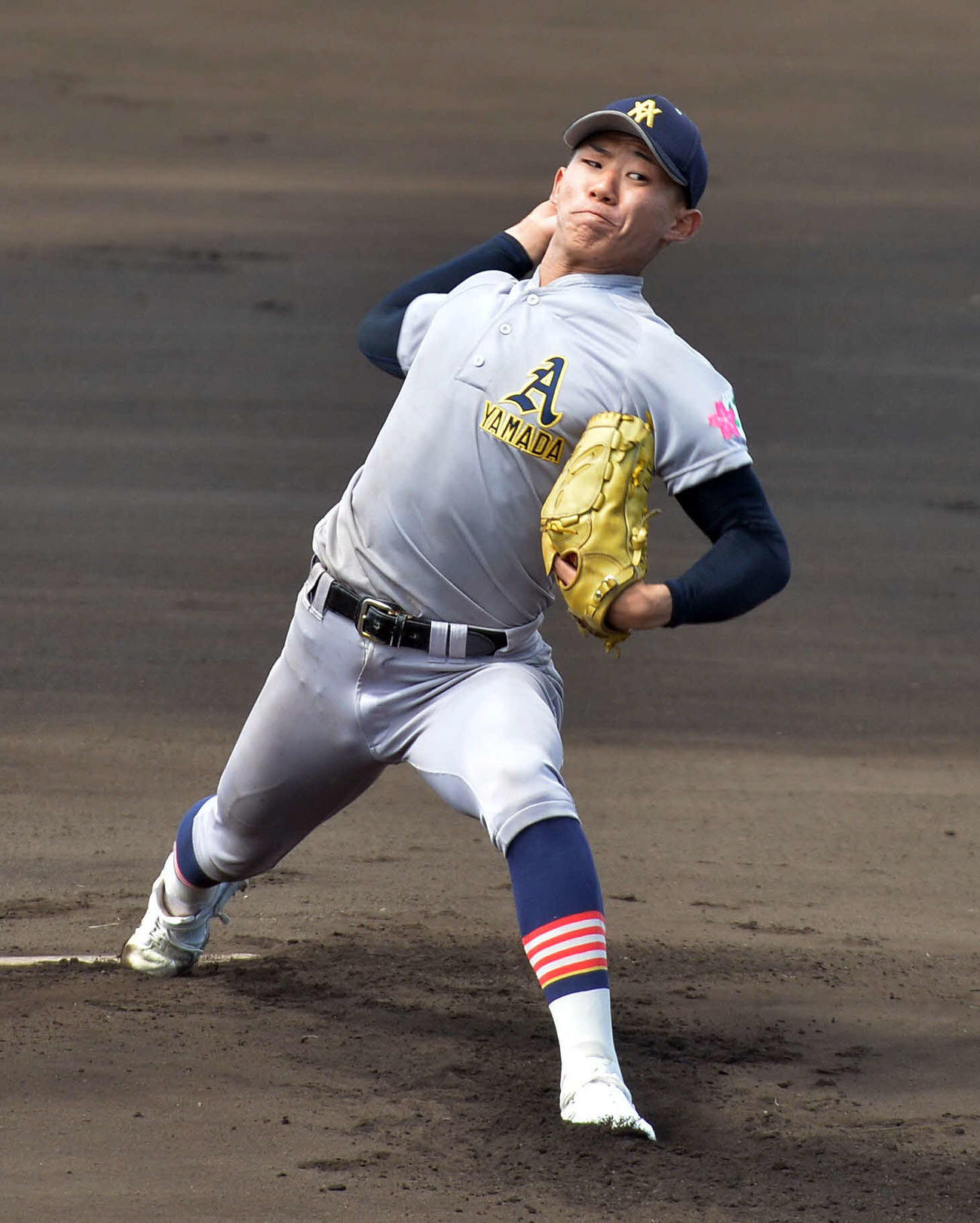 東奥義塾対青森山田　先発した青森山田・小牟田（撮影・佐藤究）　