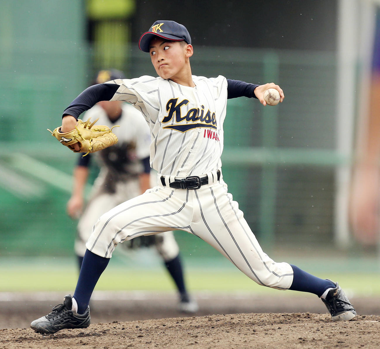 いわき海星対平工　力投するいわき海星・門井（撮影・野上伸悟）