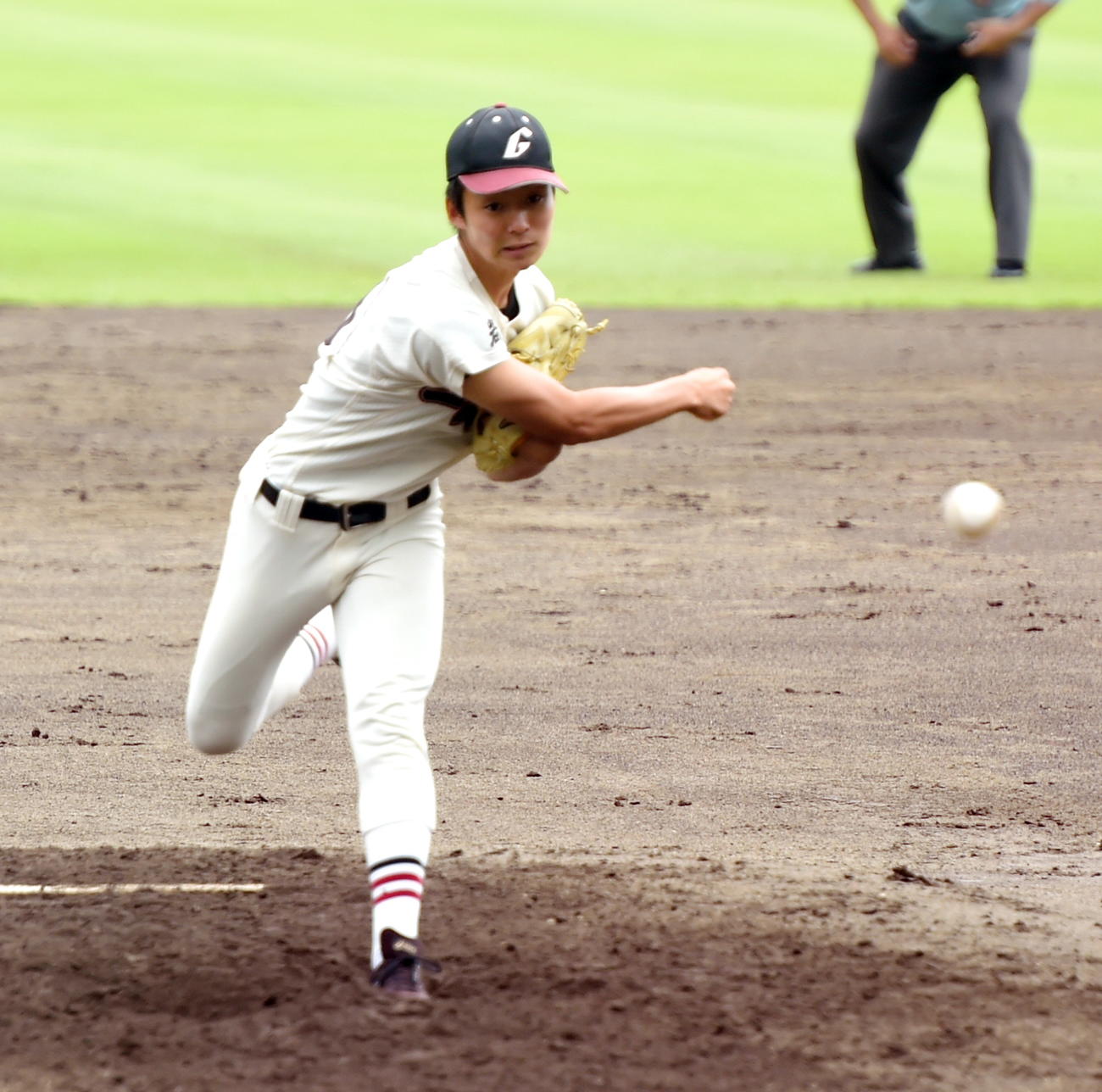 一関学院対盛岡大付　2番手で6回無失点の一関学院・小綿（撮影・山田愛斗）