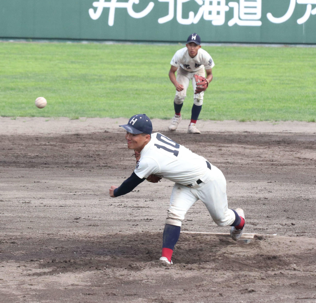 岩内対北照　公式戦初先発初完封した北照先発の沖元（撮影・浅水友輝）