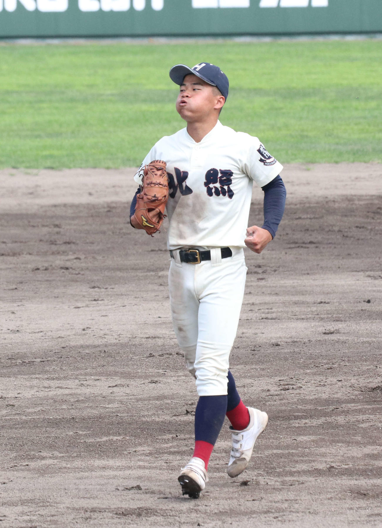 岩内対北照　公式戦初先発初完封した北照先発の沖元（撮影・浅水友輝）