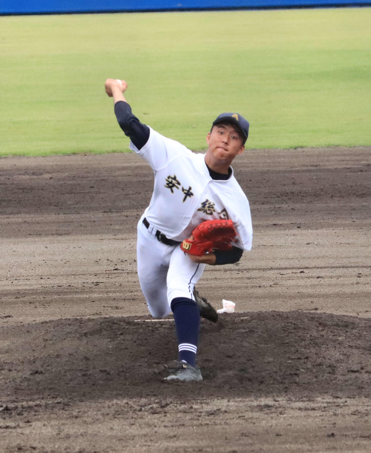 安中総合学園対高崎健康福祉大高崎　安中総合学園の先発・清水（撮影・小早川宗一郎）