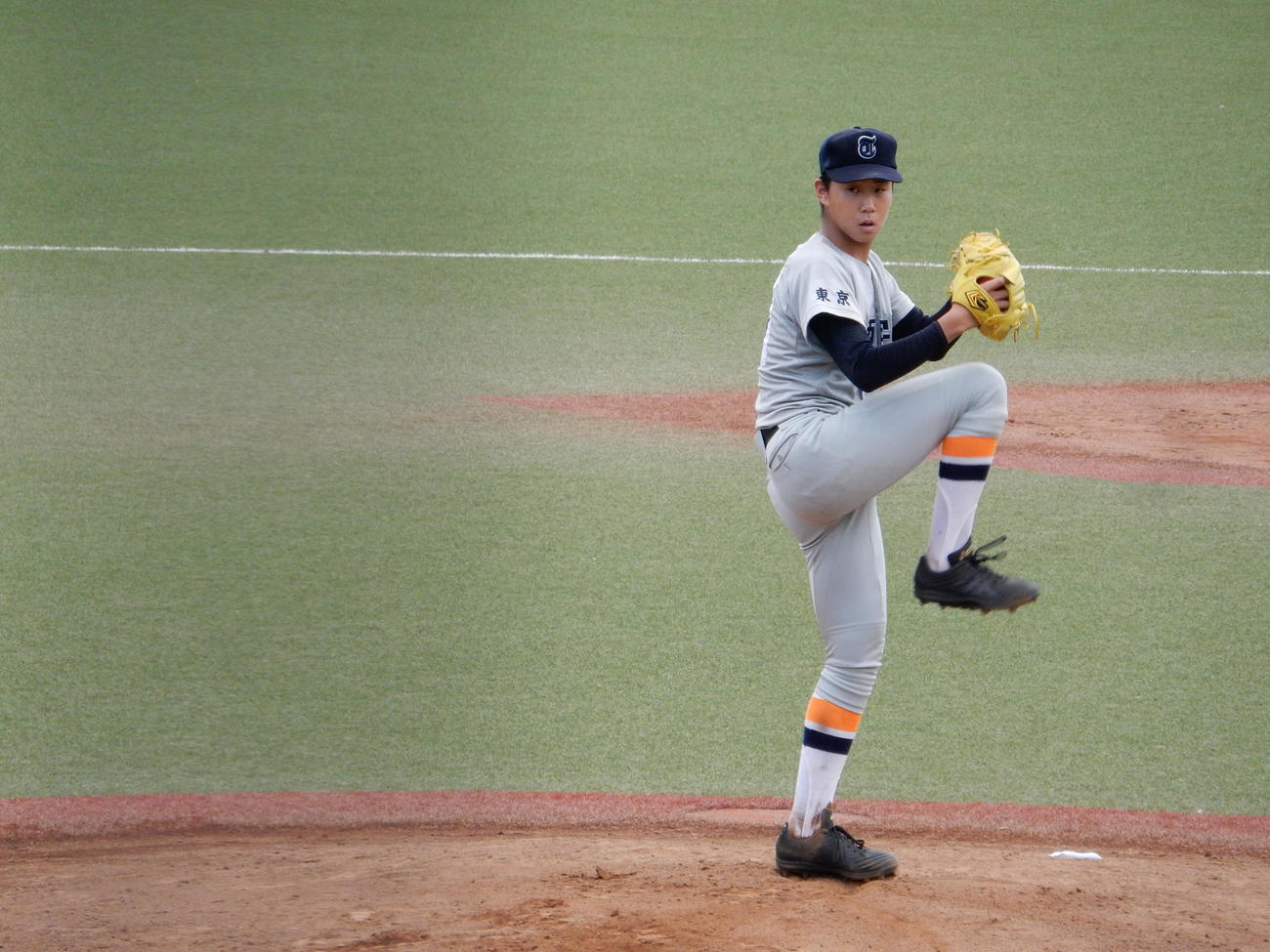 小岩対東亜学園　公式戦初先発の東亜学園鈴木隆は1四球の走者を許しただけで7回参考記録ながらノーヒットノーランを達成した