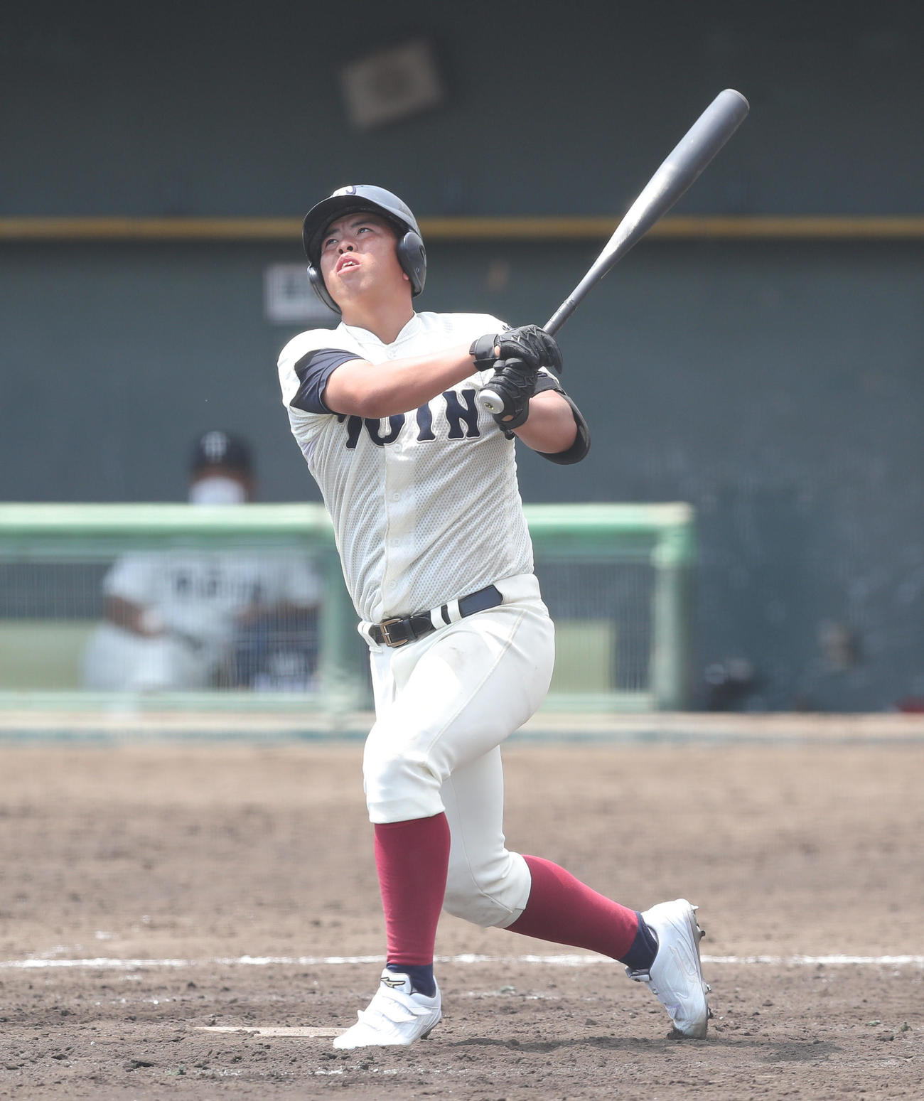 5回表大阪桐蔭1死二塁、左飛に倒れる西野（撮影・前田充）