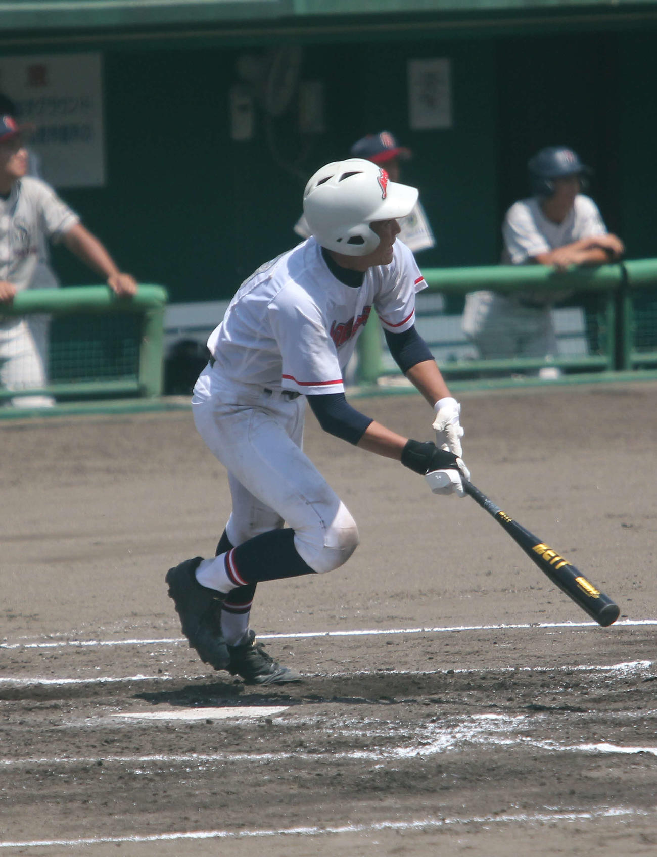 関根学園対上越　2－5の7回2死満塁、公式戦初打席の堀川が左中間へ走者一掃の同点二塁打　
