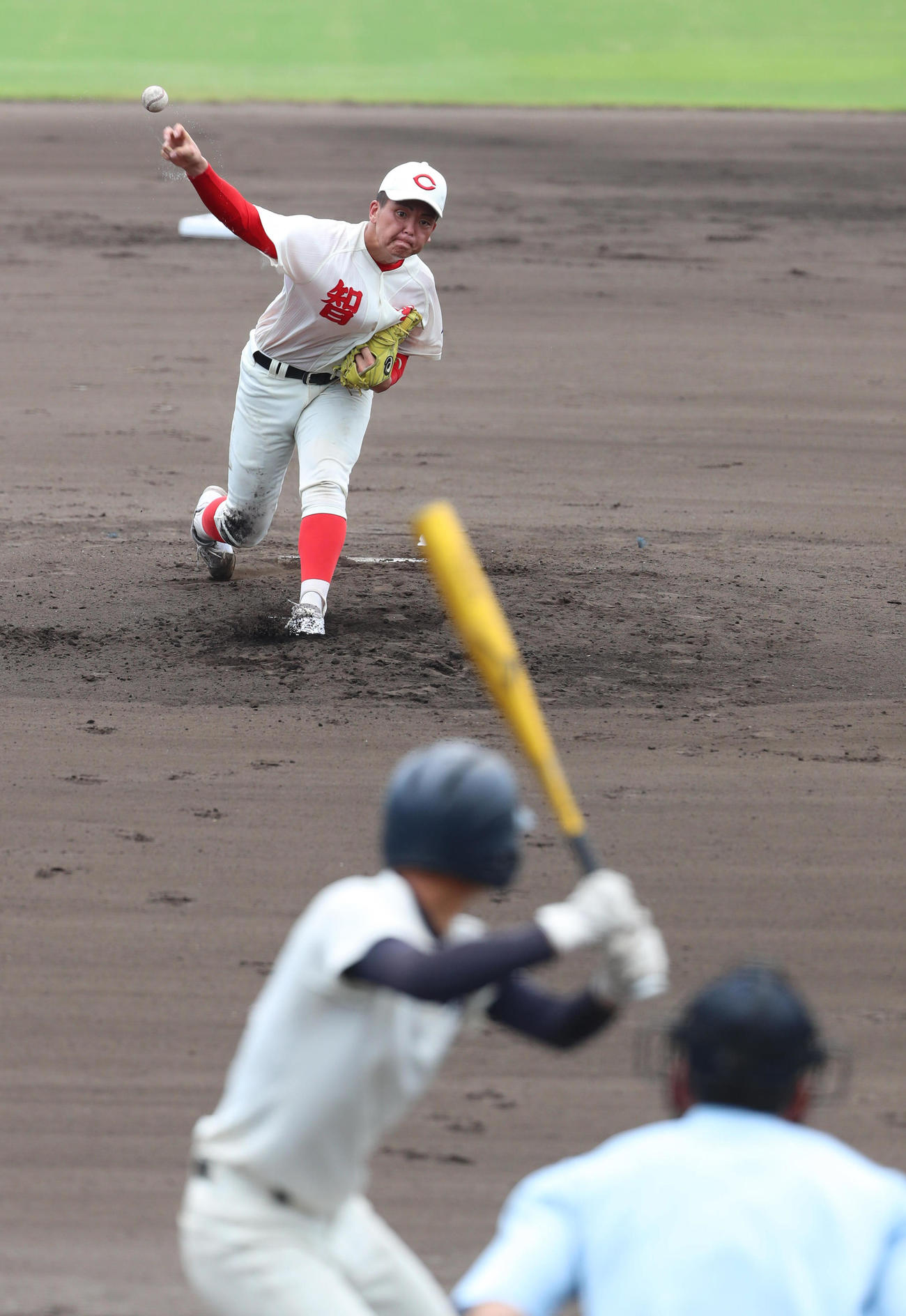 和歌山高専戦に先発した智弁和歌山・中西聖輝は、5回を無失点に抑える（撮影・清水貴仁）