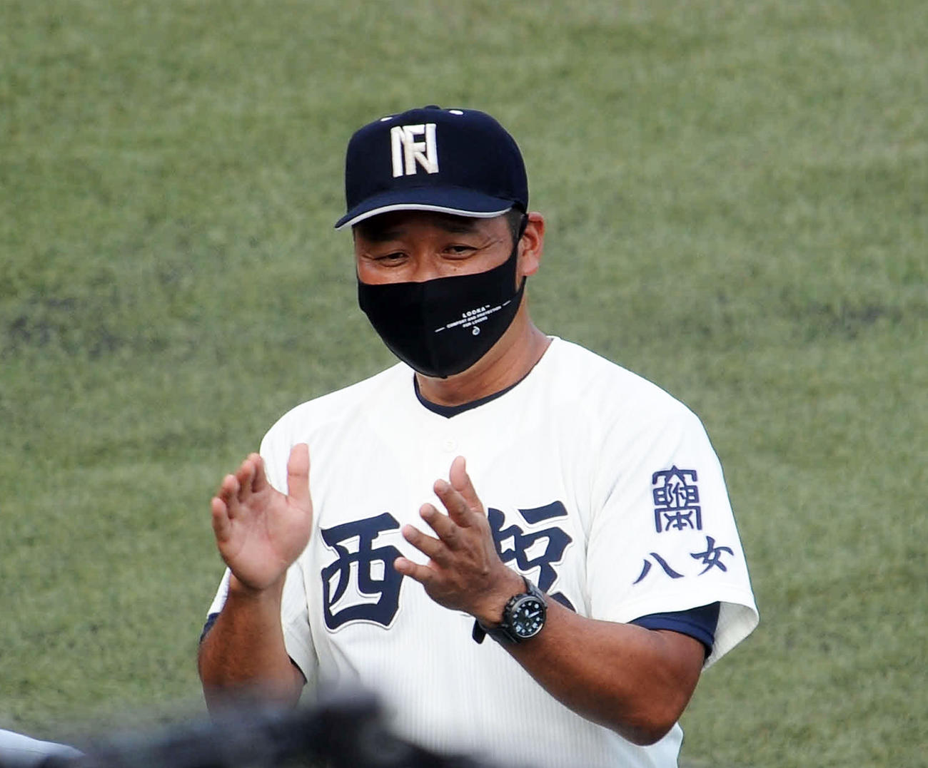 筑後地区大会を制した西日本短大付の高原監督（撮影・浦田由紀夫）