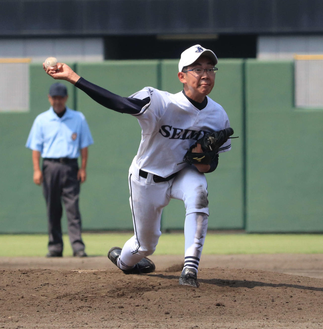 市太田対伊勢崎清明　9回完投し、被安打6失点4で勝利に貢献した伊勢崎清明・清水（撮影・小早川宗一郎）