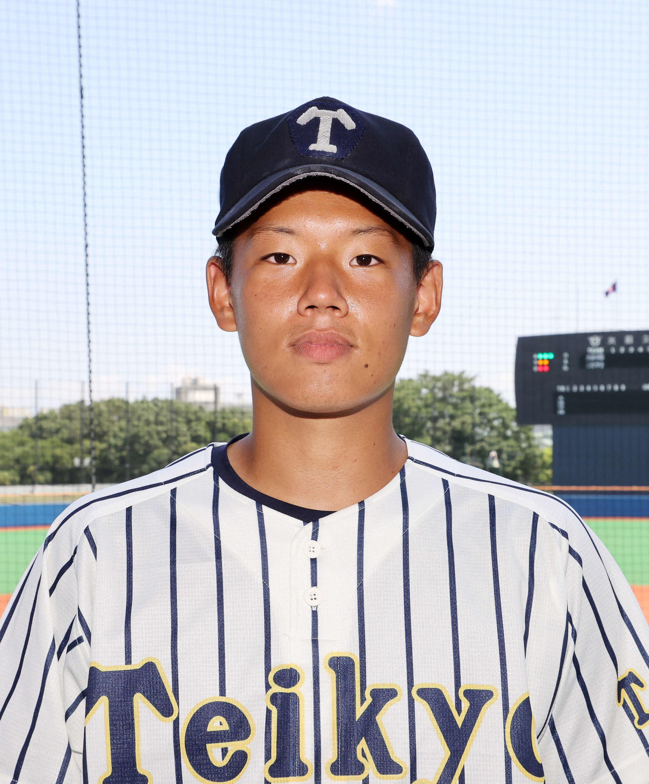 帝京・田代涼太　顔写真（撮影・鈴木正人）