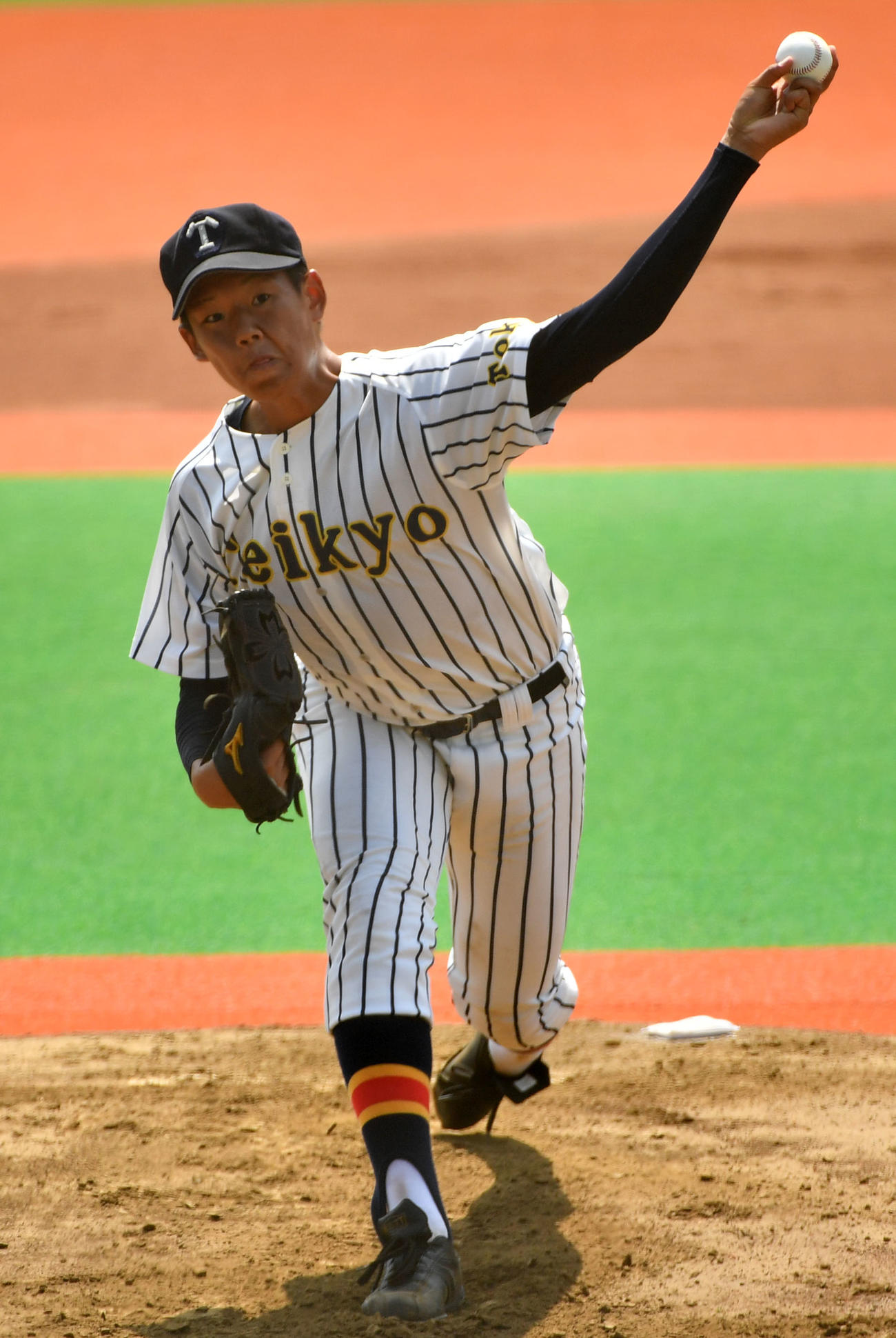 東亜学園対帝京　力投する帝京先発の田代（撮影・横山健太）