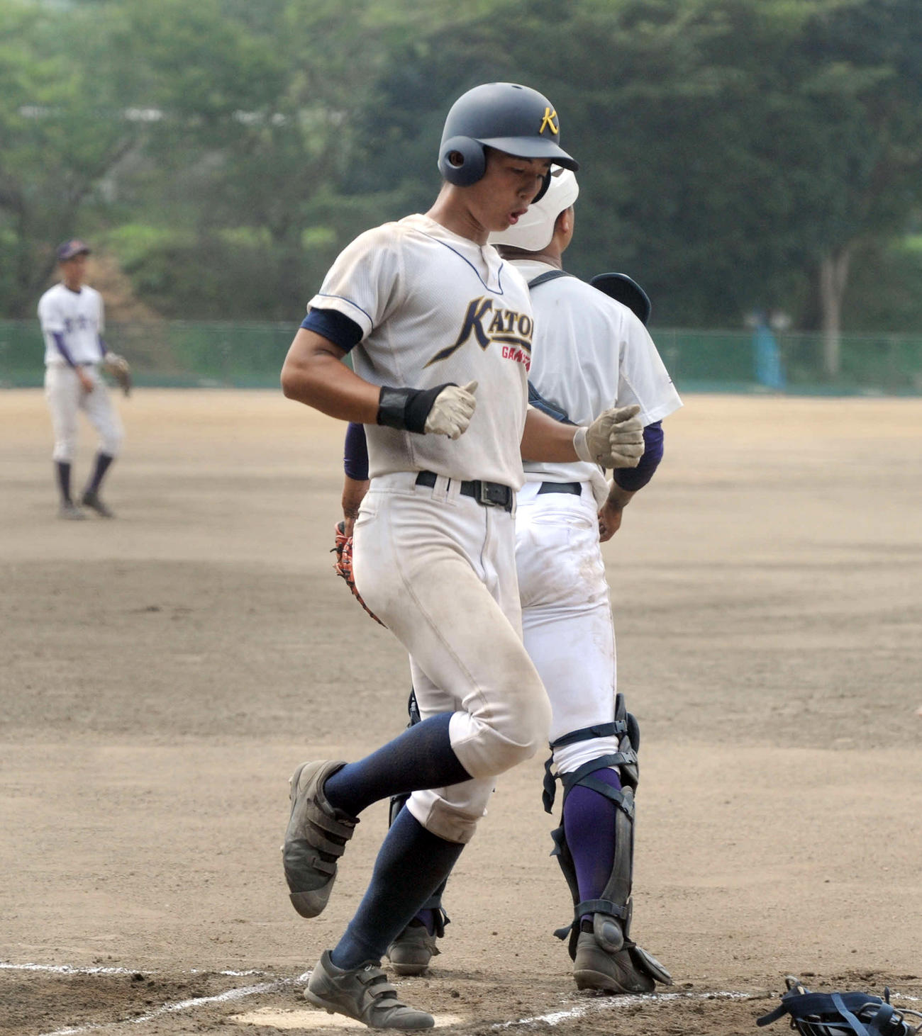 2安打3打点の活躍を見せた加藤学園の植田（撮影・河合萌彦）