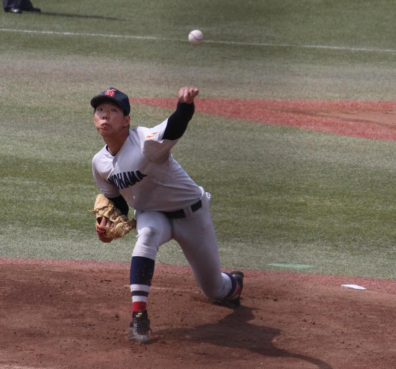 岸根対横浜　好投した横浜先発の松本