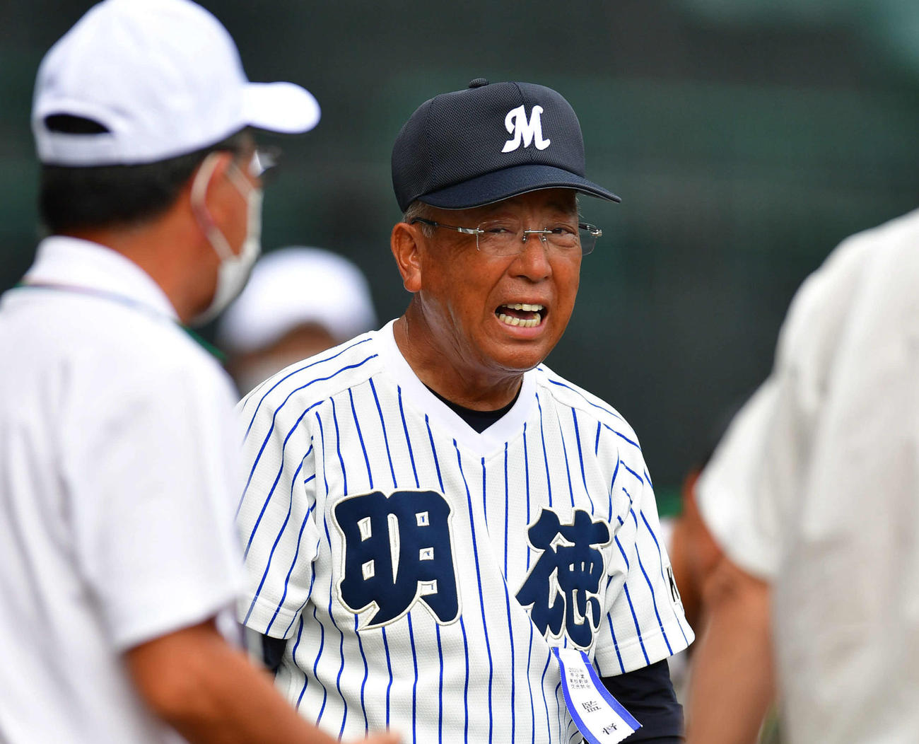 鳥取城北に逆転サヨナラ勝利をおさめた明徳義塾・馬淵監督（撮影・岩下翔太）
