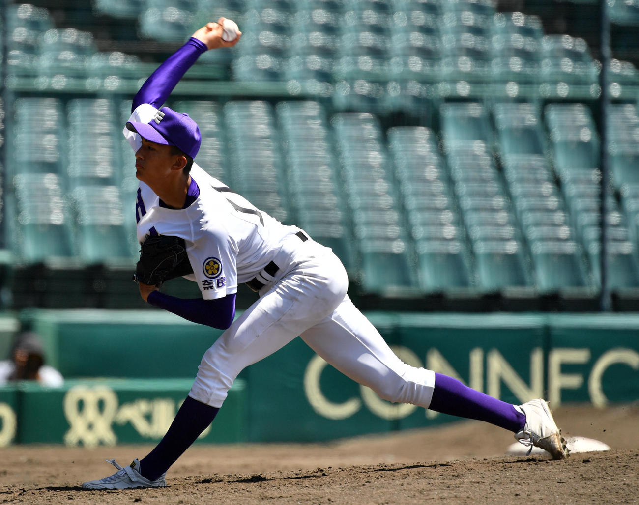 広島新庄対天理　9回表に登板し3人で抑える天理・達（撮影・横山健太）