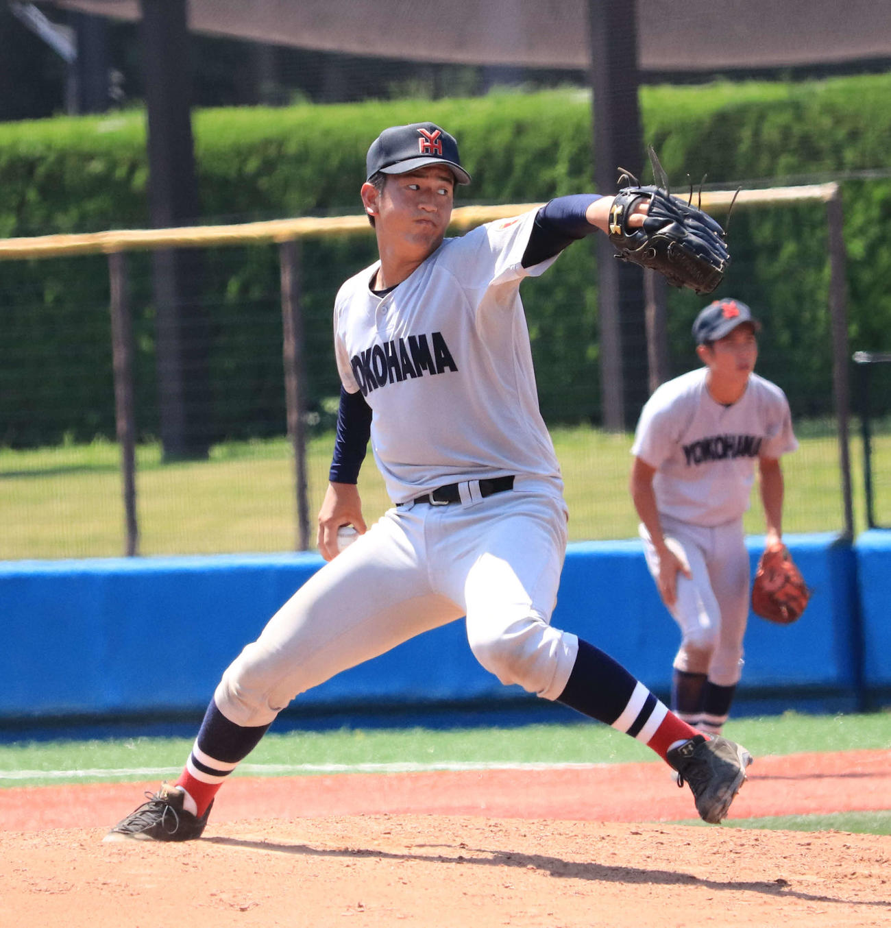横須賀対横浜　5回を無失点に抑えた横浜・木下（撮影・小早川宗一郎）