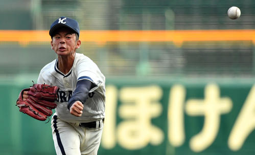 仙台育英対倉敷商　力投する倉敷商・永野（撮影・横山健太）