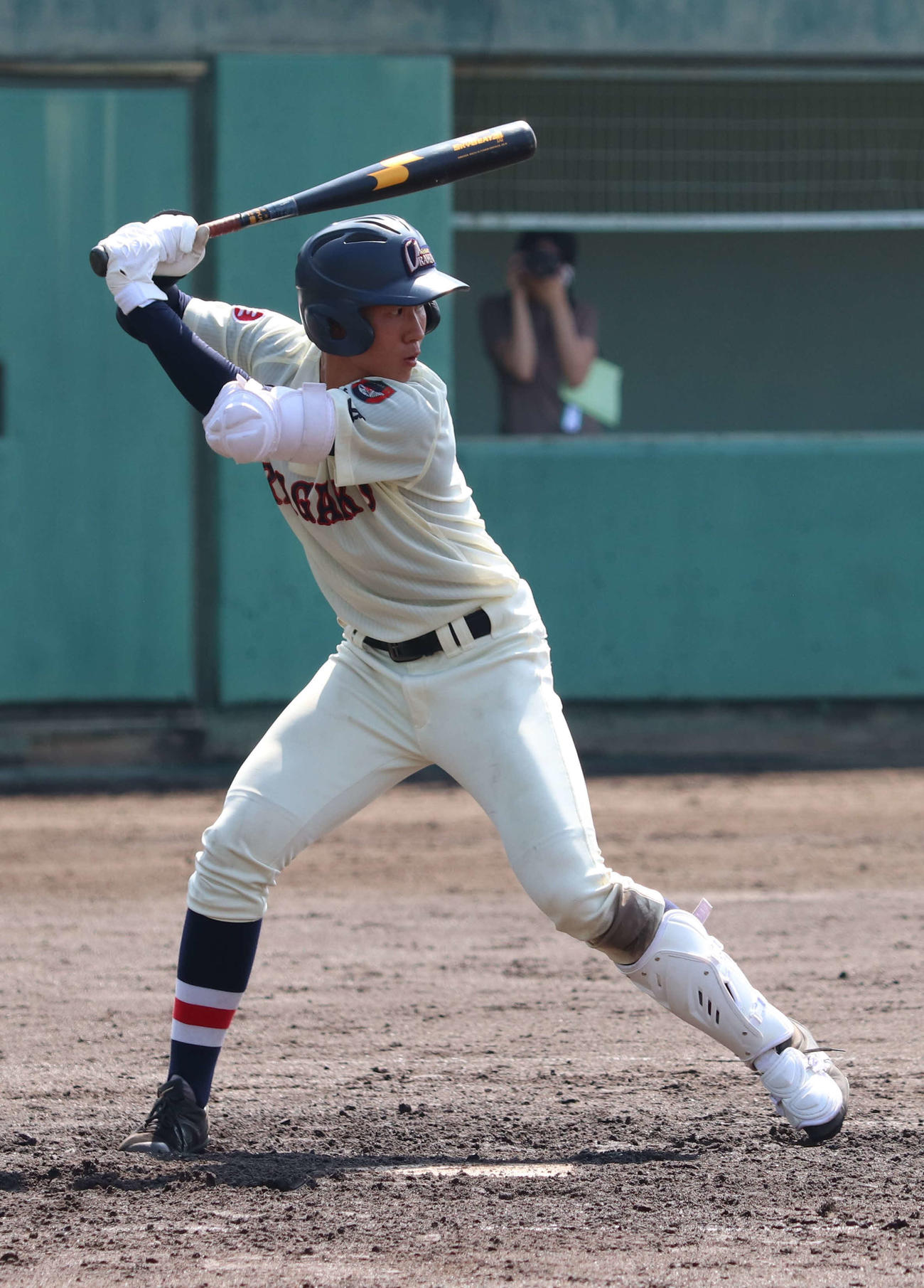 浦和学院対大宮北　浦和学院　4番で主将、チーム牽引する金丸（撮影・沢田直人）