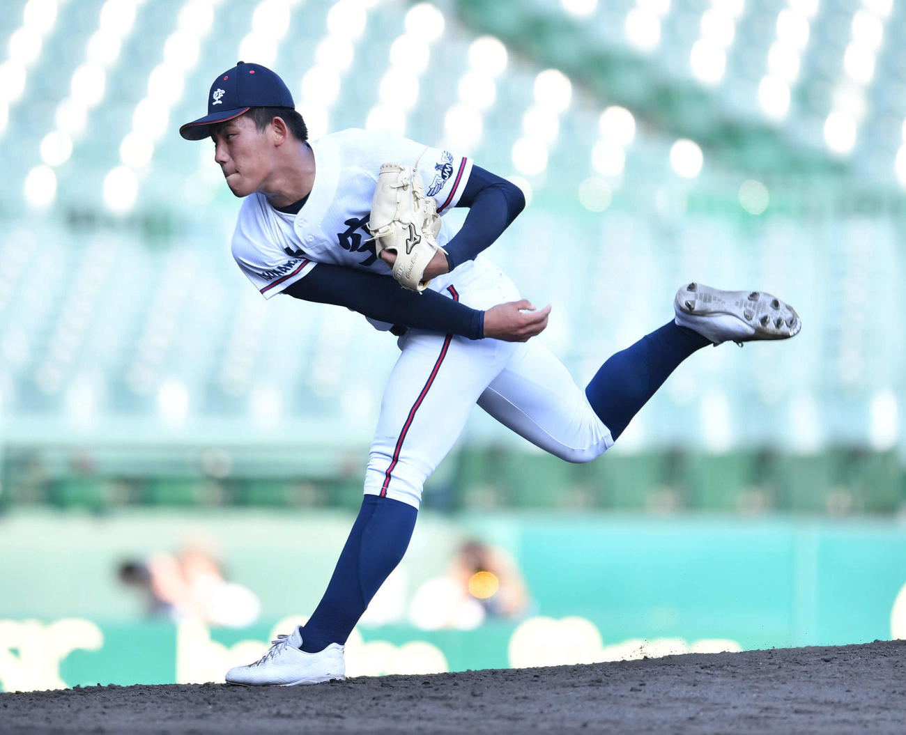 6回表より登板した、日本航空石川2番手の田中颯希（撮影・岩下翔太）