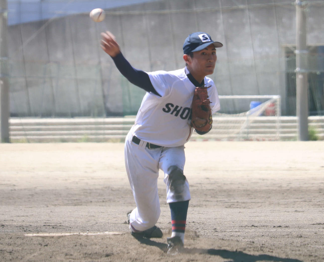 寒川対湘南　ノーヒットノーランを達成した湘南・長沼（撮影・湯本勝大）