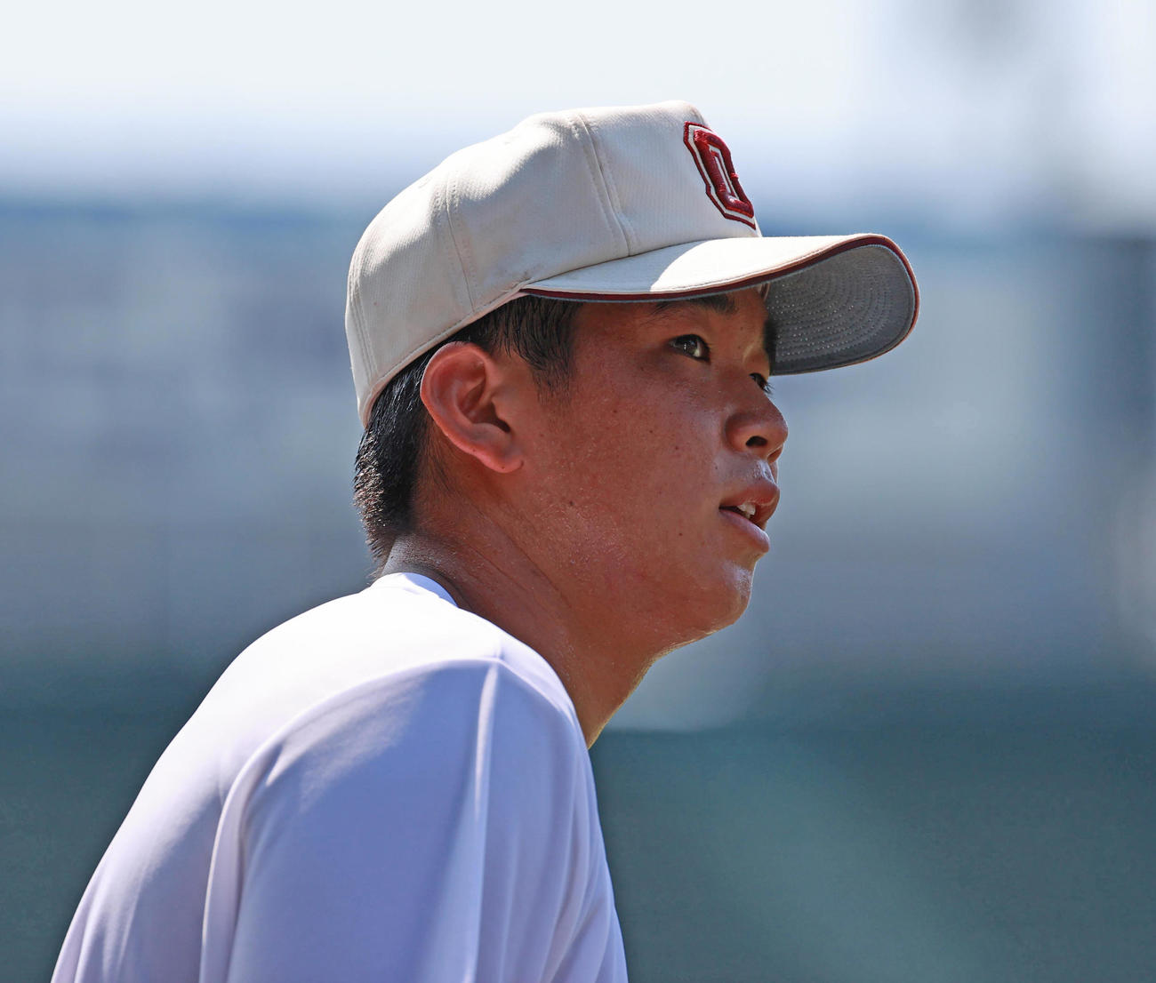 登板を終えた福岡大大濠・山下（撮影・清水貴仁）